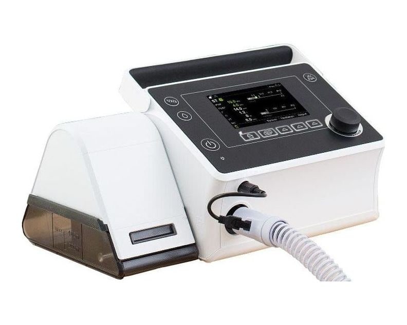 Medical ventilator with display screen and breathing tube